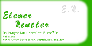 elemer mentler business card